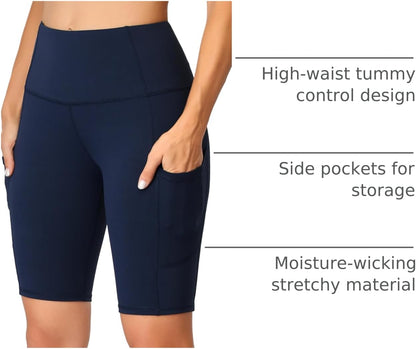 Women'S Short Yoga Side Pockets High Waist Workout Running Shorts