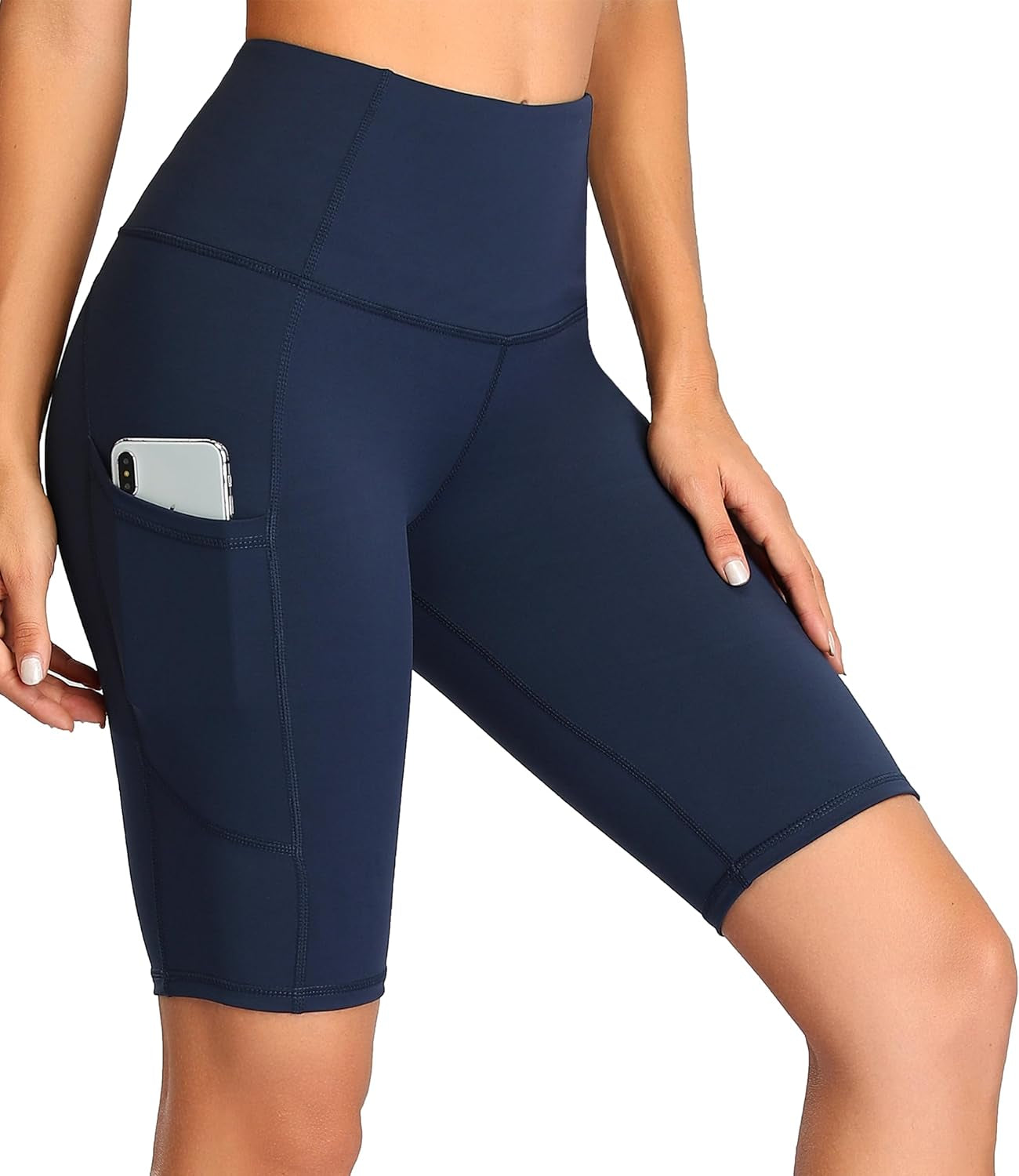 Women'S Short Yoga Side Pockets High Waist Workout Running Shorts
